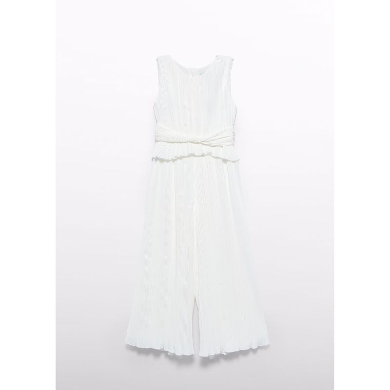 CREAM PLEATED GAUZE JUMSUIT / 5221-015