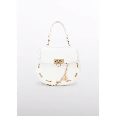 CREAM CHAIN DETAIL HANDBAG / 5455-050