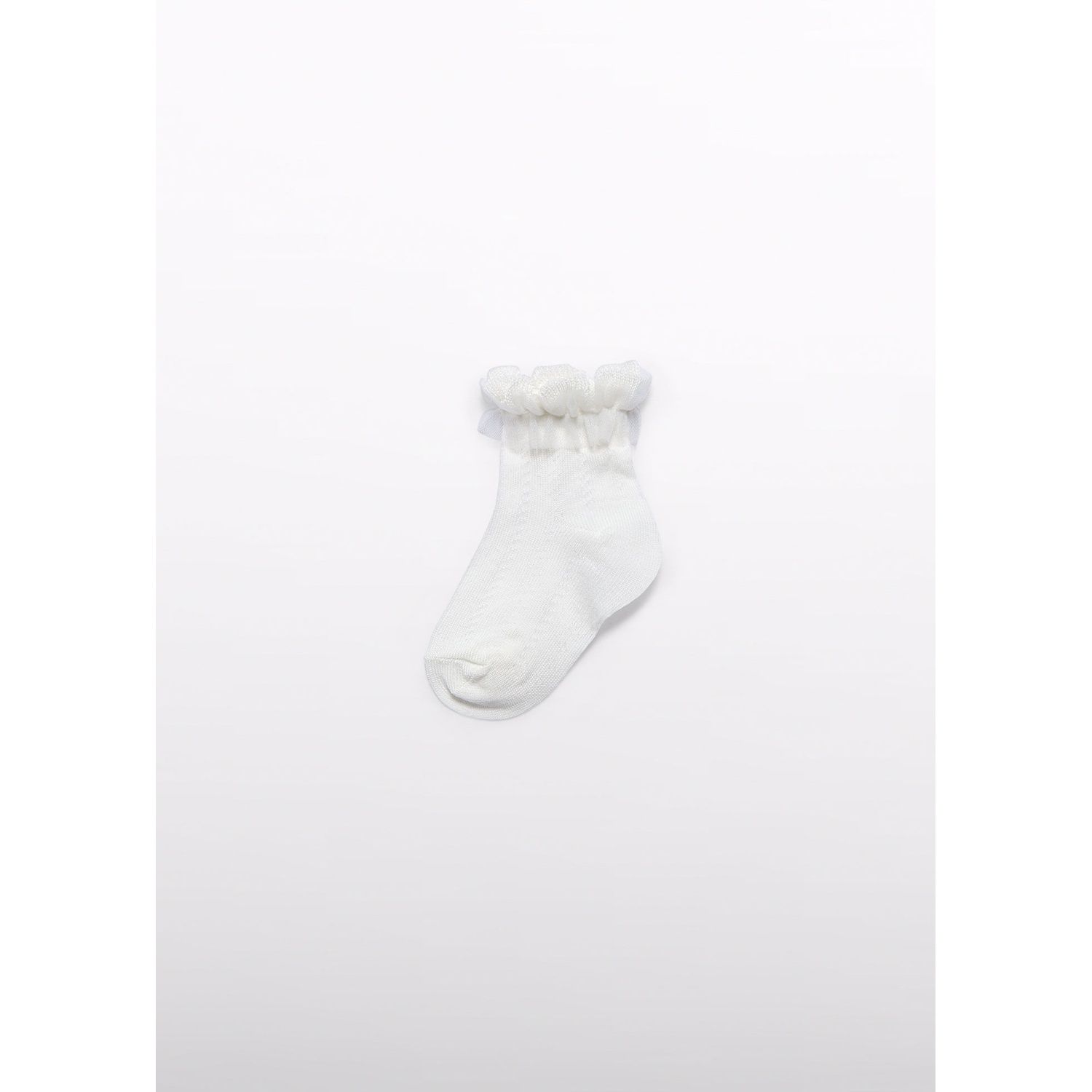 CREAM TULLE RUFFLE SOCK / 5434-017