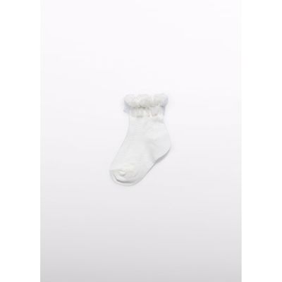 CREAM TULLE RUFFLE SOCK / 5434-017