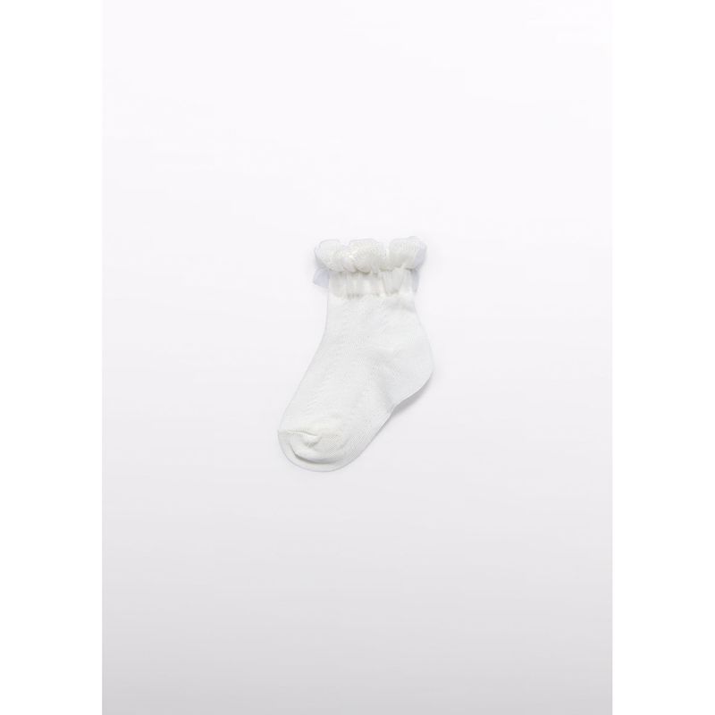 CREAM TULLE RUFFLE SOCK / 5434-017