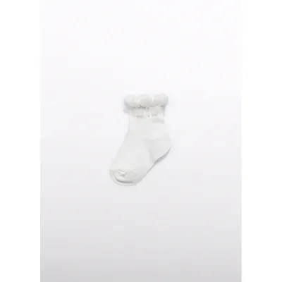 CREAM TULLE RUFFLE SOCK / 5434-017