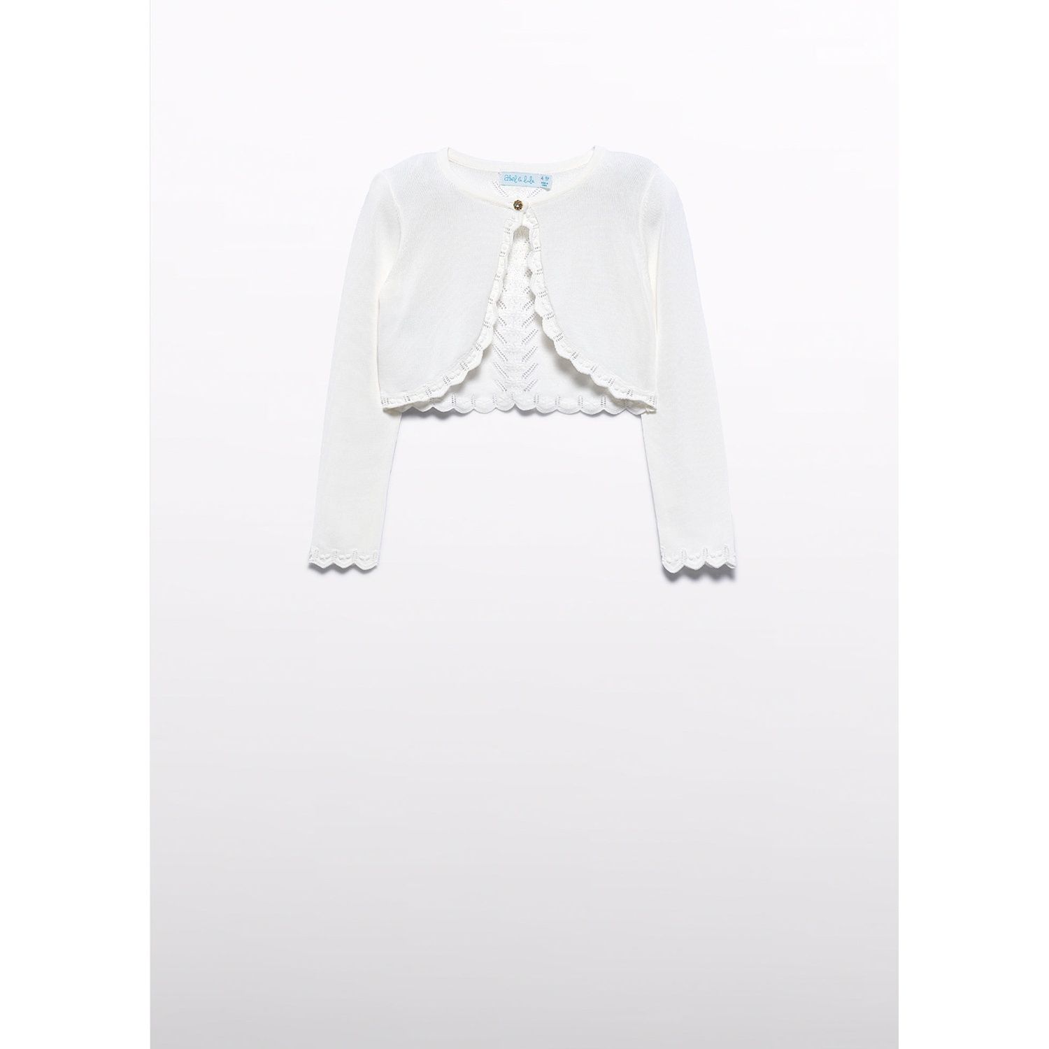 CREAM BOLERO CROCHET TRIM BACK & HEM / 5366-007