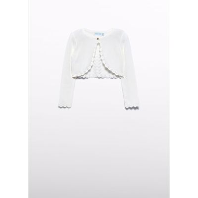 CREAM BOLERO CROCHET TRIM BACK & HEM / 5366-007