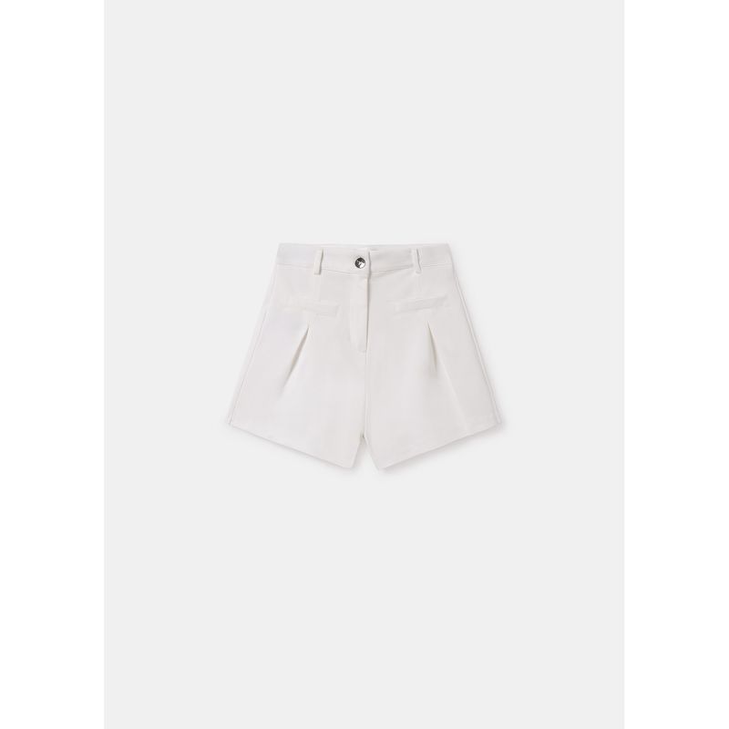 OFF WHITE KNIT SHORTS 2POCKETS FRONT ZIP CLOSURE / 6214-086