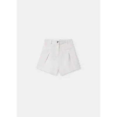 OFF WHITE KNIT SHORTS 2POCKETS FRONT ZIP CLOSURE / 6214-086