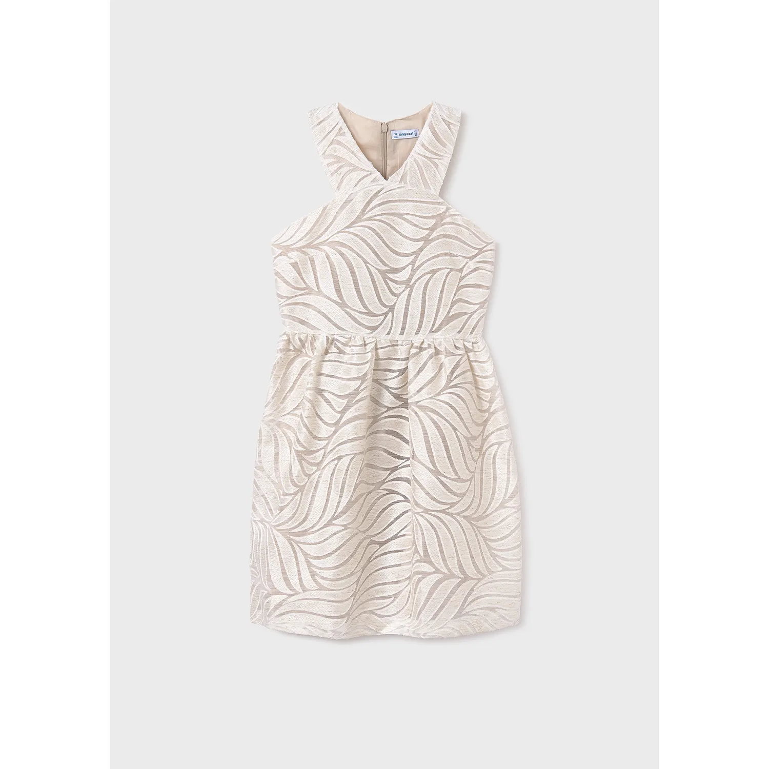 BEIGE DEVORE HALTER TOP DRESS PRINTED / 6976-053