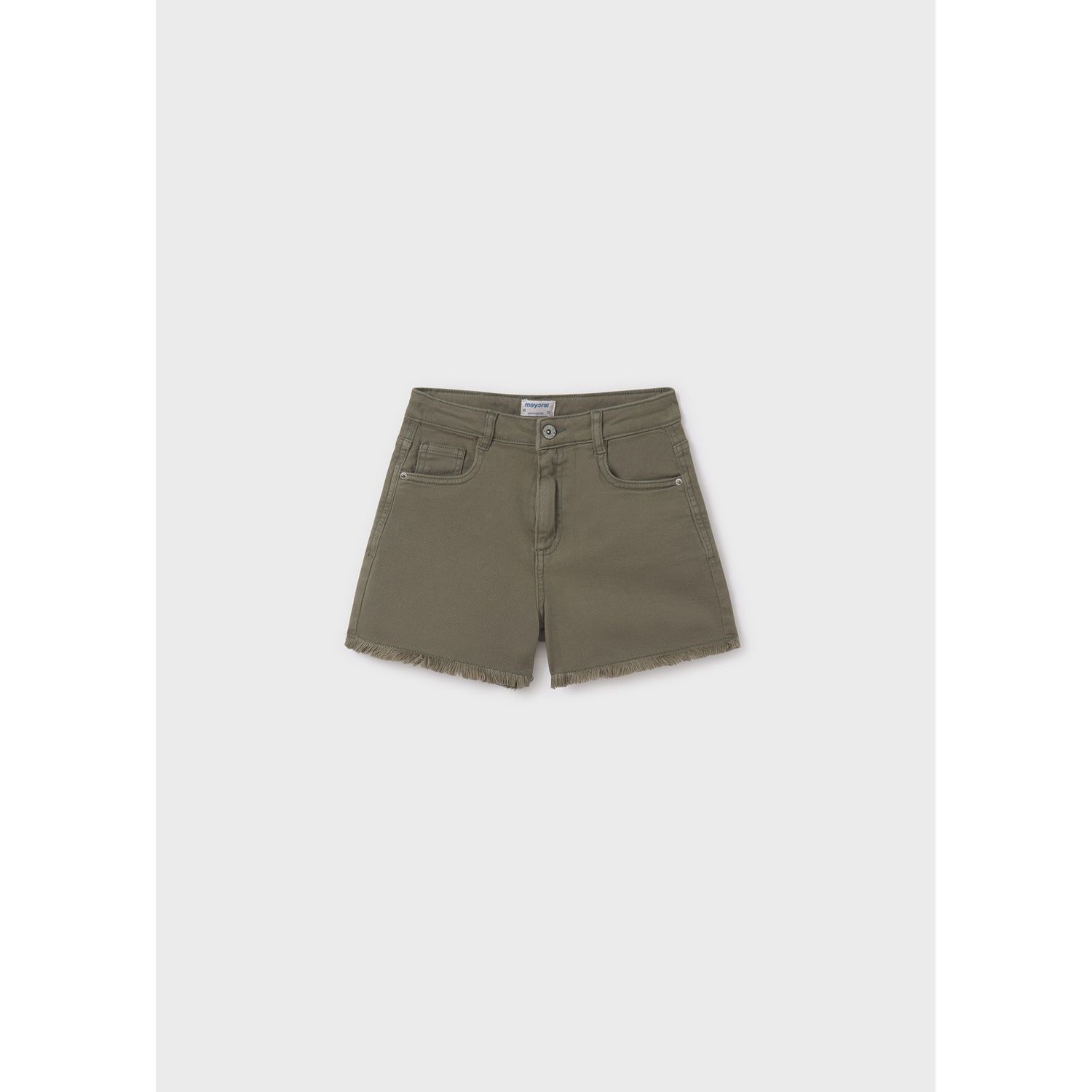 GREEN TWILL SHORTS BASIC FRINGE TRIM / 275-047