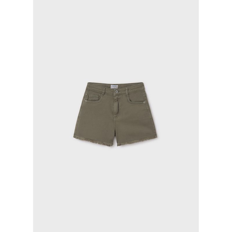 GREEN TWILL SHORTS BASIC FRINGE TRIM / 275-047