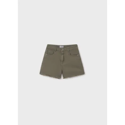 GREEN TWILL SHORTS BASIC FRINGE TRIM / 275-047