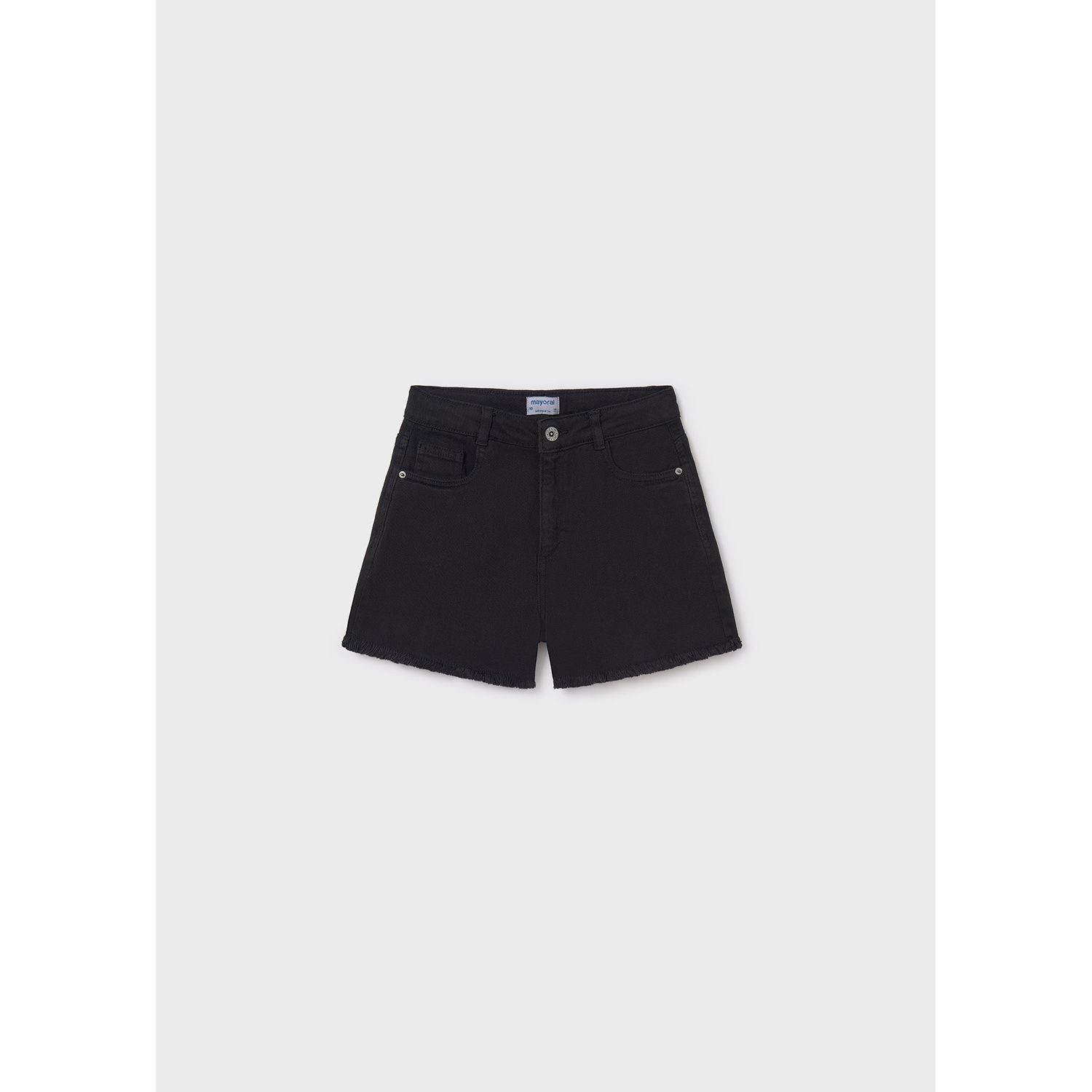 BLACK TWILL SHORTS BASIC FRINGE TRIM / 275-050