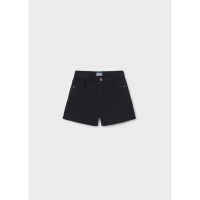 BLACK TWILL SHORTS BASIC FRINGE TRIM / 275-050