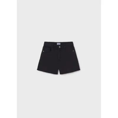 BLACK TWILL SHORTS BASIC FRINGE TRIM / 275-050
