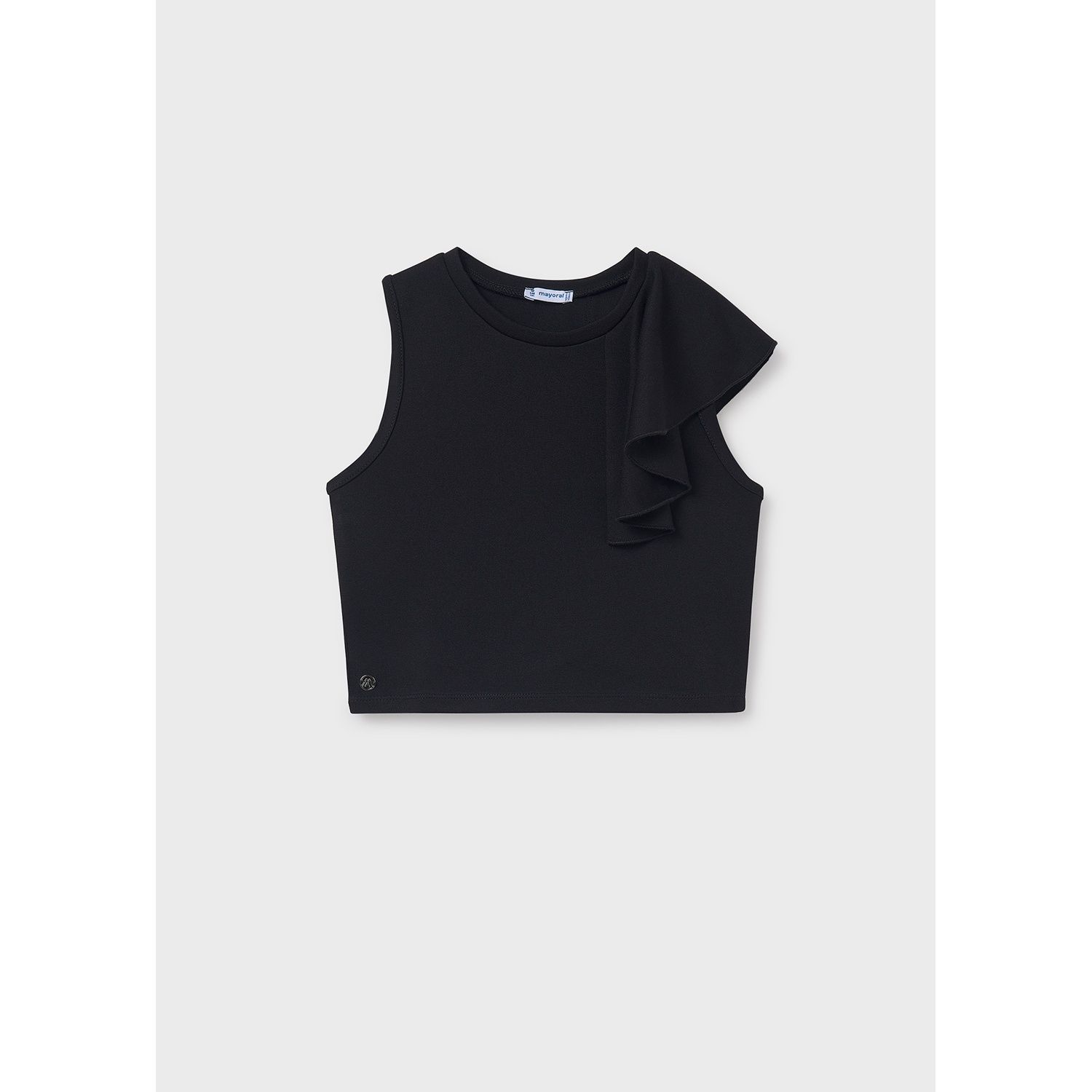 BLACK FLOUNCE TANK TOP / 6034-012
