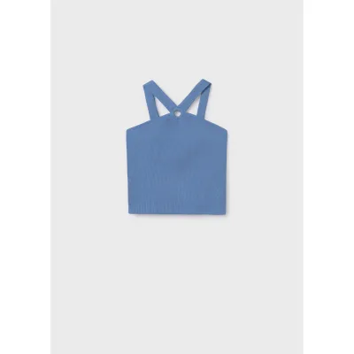 OCEAN BLUE HALTER TANK TOP KNIT / 6035-016