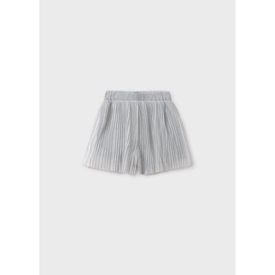 SILVER PLEATED SHORTS / 6215-055