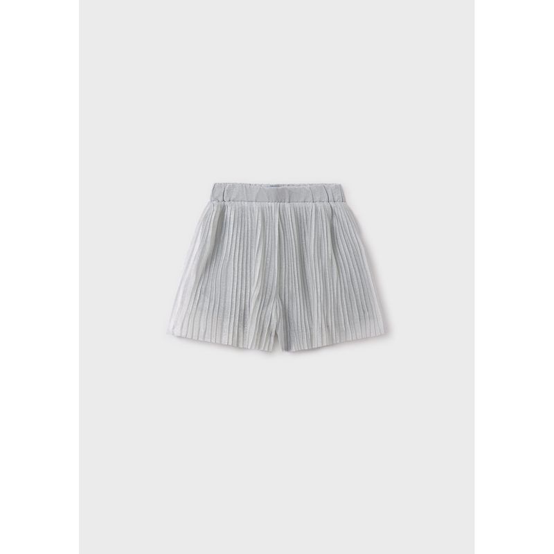 SILVER PLEATED SHORTS / 6215-055