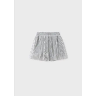 SILVER PLEATED SHORTS / 6215-055