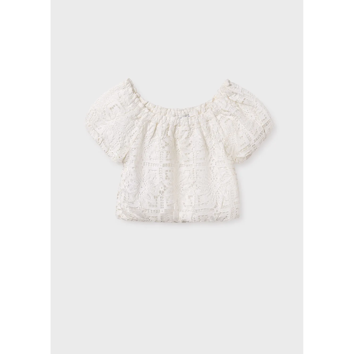OFF WHITE EYELET CROP TOP / 6151-047