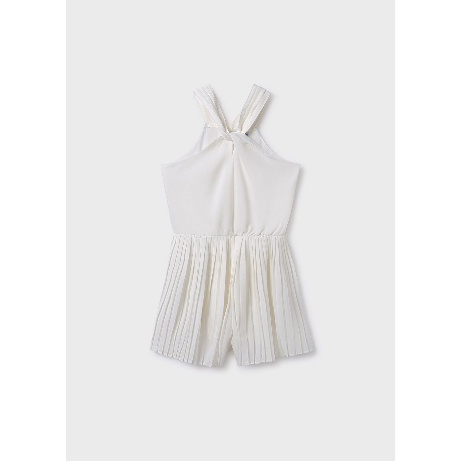 OFF WHITE PLEATED ROMPER SHORT HALTER TOP / 6863-040