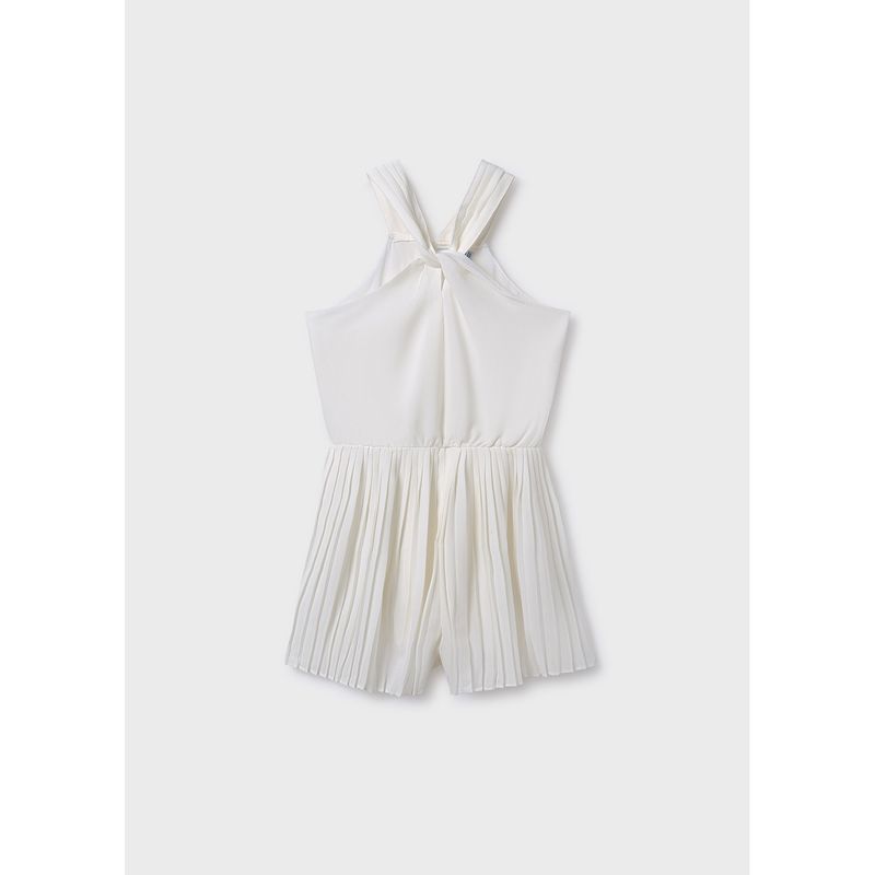 OFF WHITE PLEATED ROMPER SHORT HALTER TOP / 6863-040
