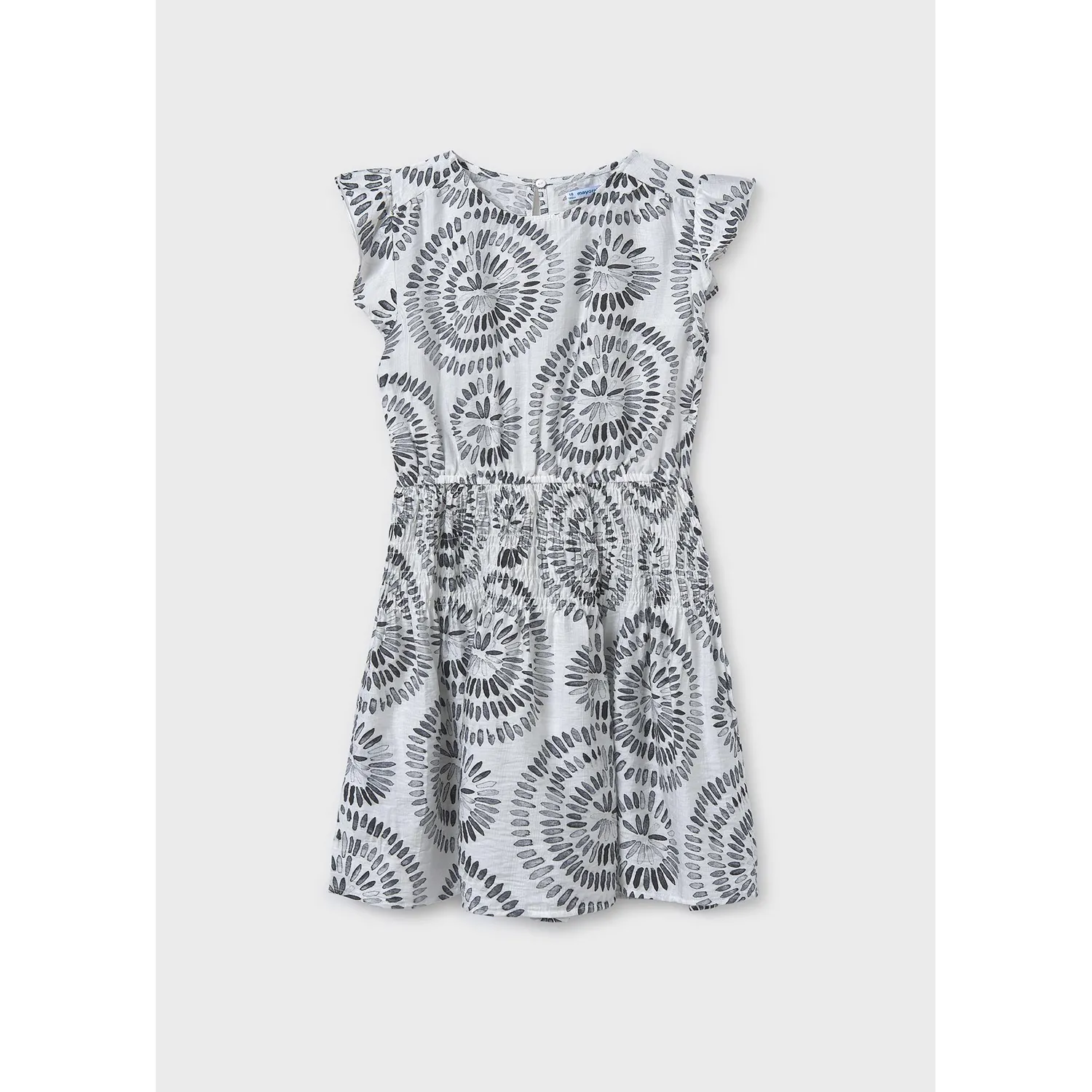 BLACK & WHITE VISCOSE DRESS PRINTED CIRCLES / 6975-022 BLACK & WHITE VISCOSE DRESS PRINTED CIRCLES / 6975-022