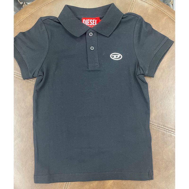 BLACK POLO TOP SHORT SLEEVE SMALL D LOGO / J02018-K900