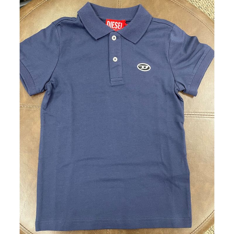 NAVY POLO TOP SHORT SLEEVE SMALL D LOGO / J02018-K8AT