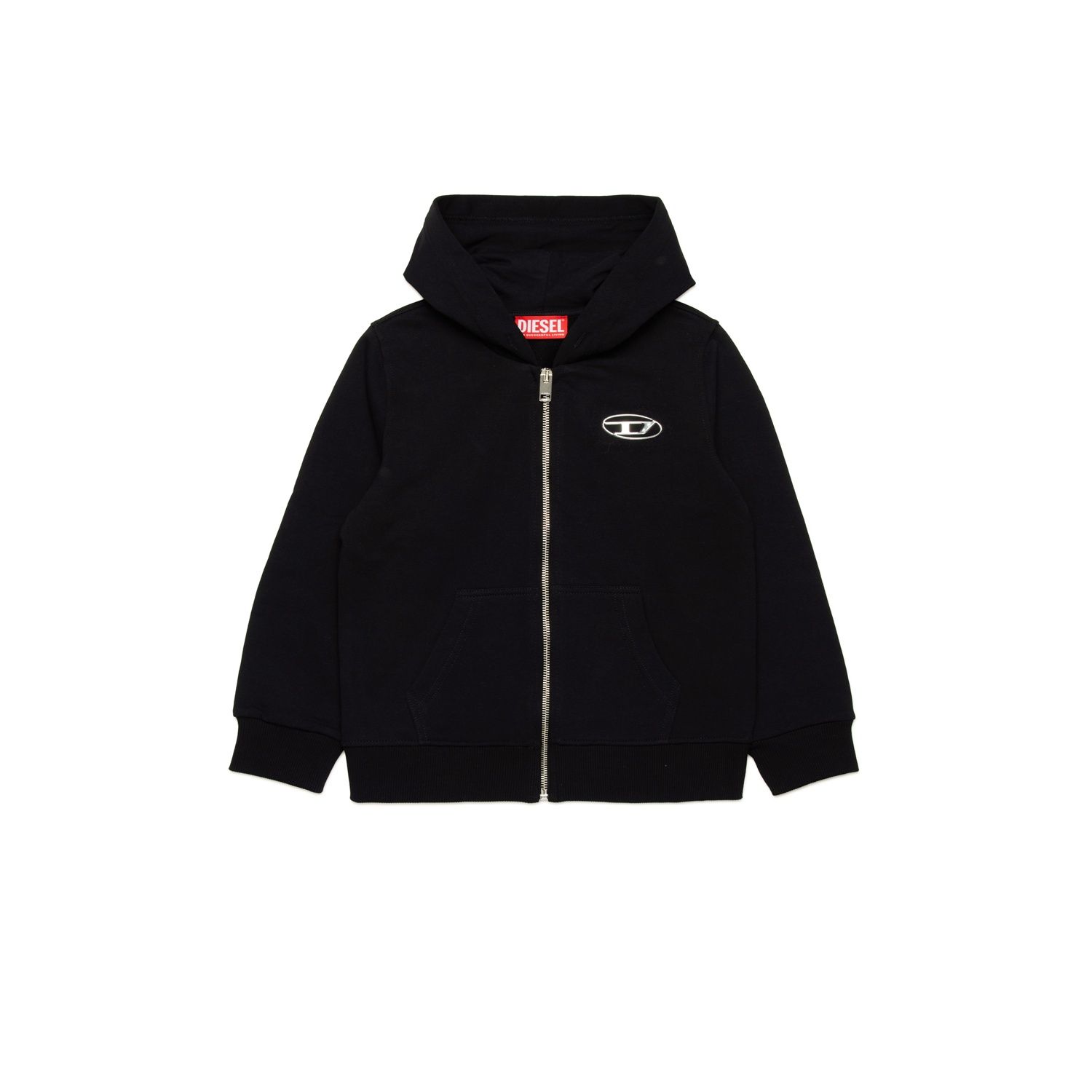 BLACK HOODED CARDIGAN ZIP CLOSURE / J02244-K900