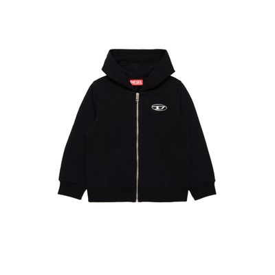 BLACK HOODED CARDIGAN ZIP CLOSURE / J02244-K900