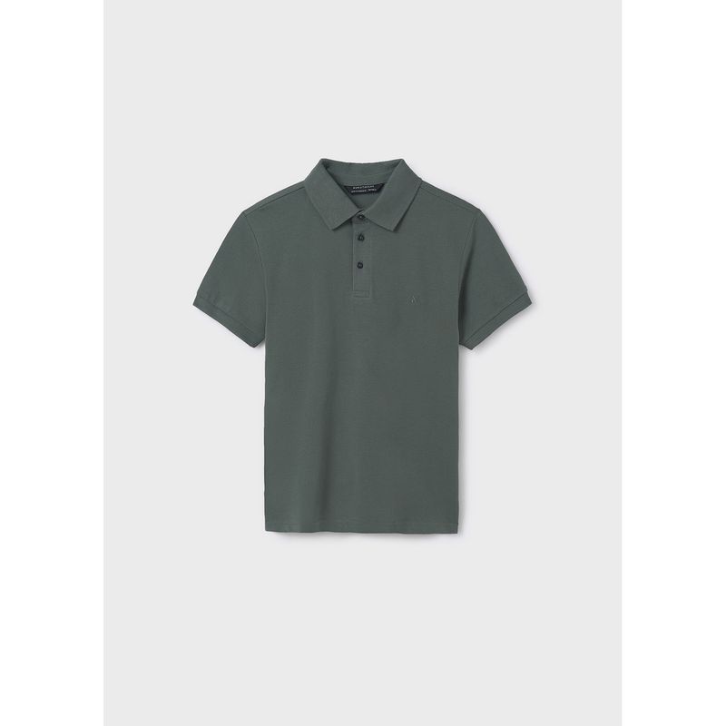 GREEN POLO TOP SHORT SLEEVE BASIC / 890-079