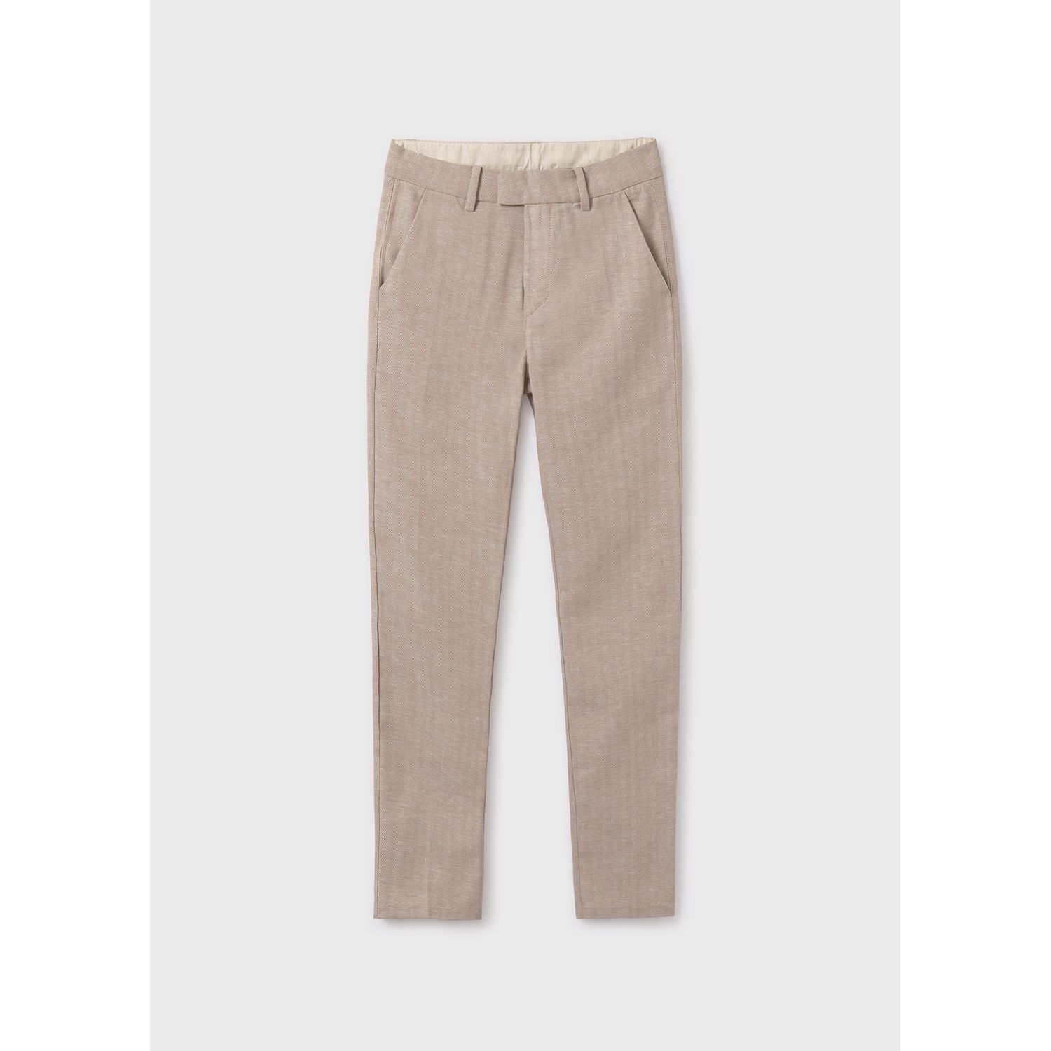BEIGE DRESS PANT TONE ON TONE PATTERN / 6524-024