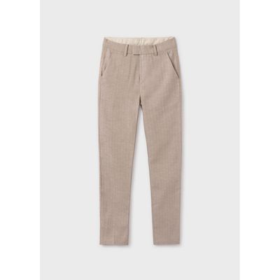 BEIGE DRESS PANT TONE ON TONE PATTERN / 6524-024