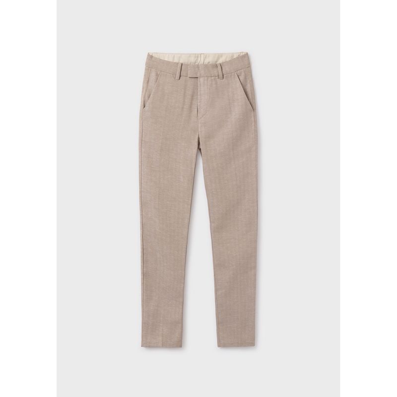 BEIGE DRESS PANT TONE ON TONE PATTERN / 6524-024