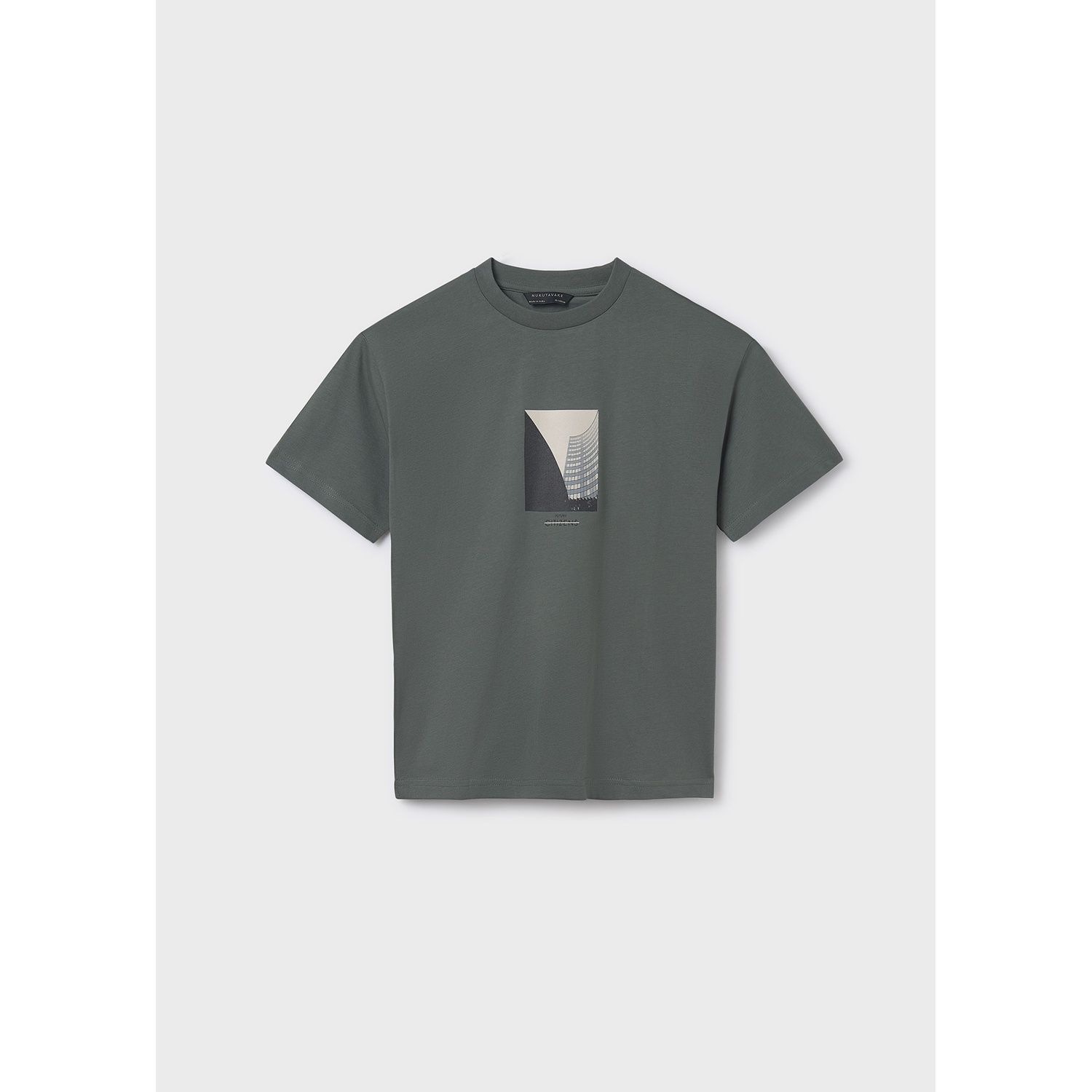 GREEN TSHIRT CITY SCAPE PRINT SHORT SLEEVE / 6001-086