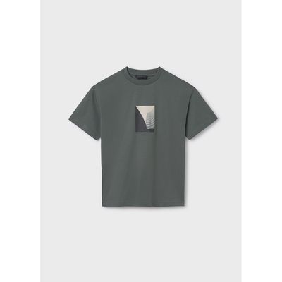GREEN TSHIRT CITY SCAPE PRINT SHORT SLEEVE / 6001-086