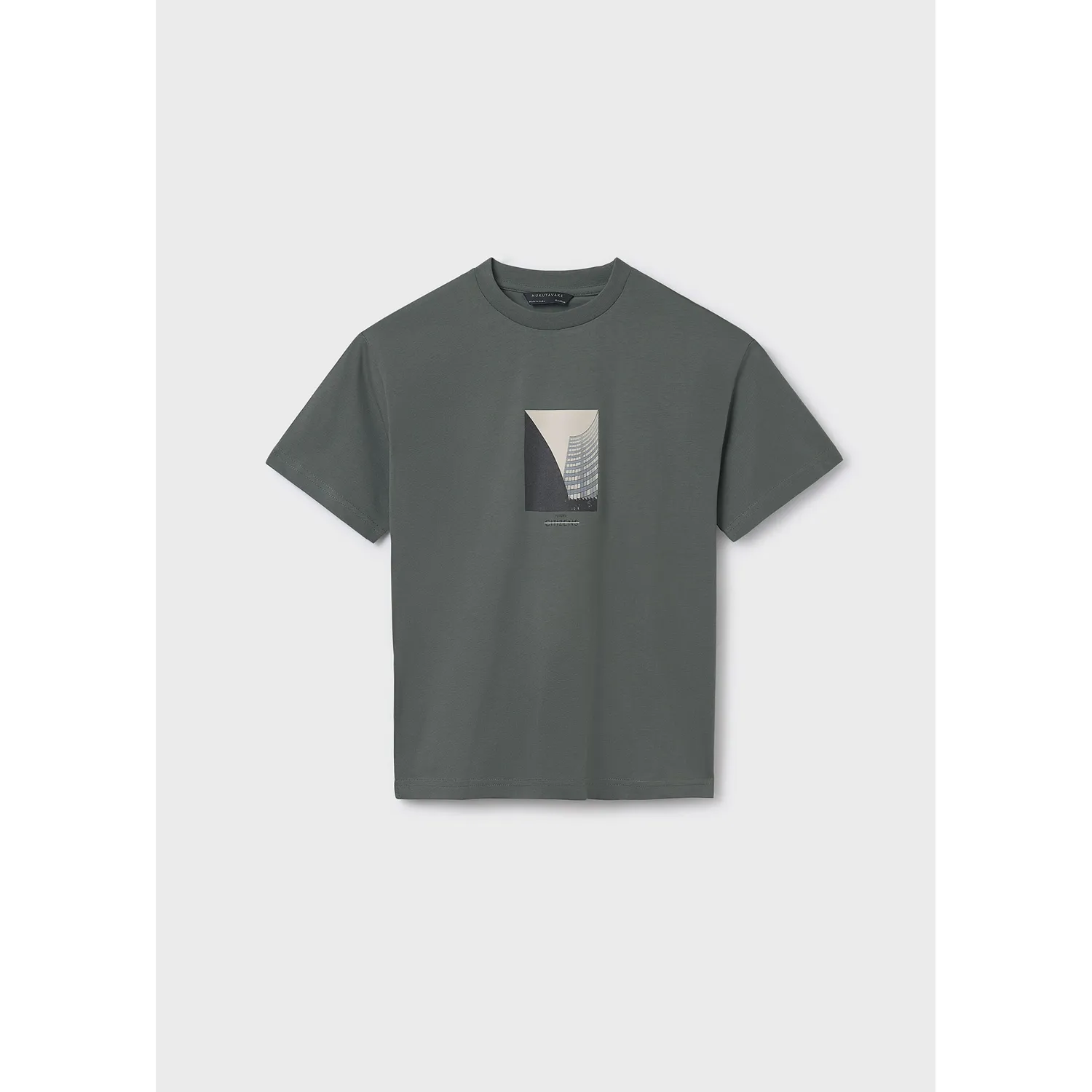 GREEN TSHIRT CITY SCAPE PRINT SHORT SLEEVE / 6001-086