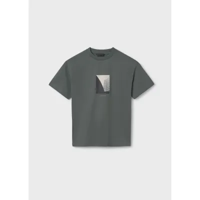 GREEN TSHIRT CITY SCAPE PRINT SHORT SLEEVE / 6001-086