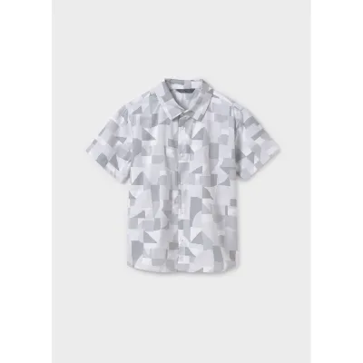 GREEN PRINTED SHIRT SHORT SLEEVE / 6138-047