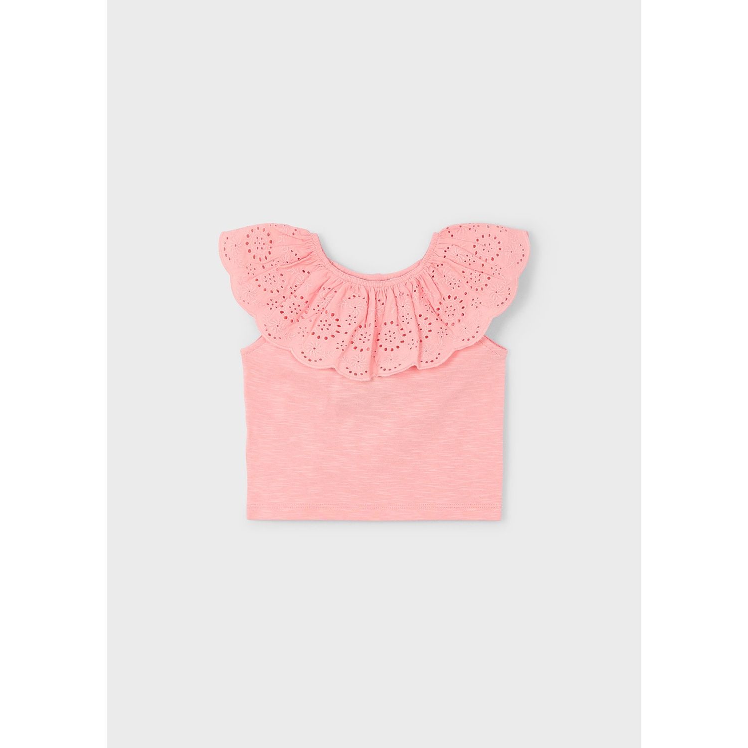 PEACH TSHIRT EYELET COLAR SLEEVELESS / 3012-018