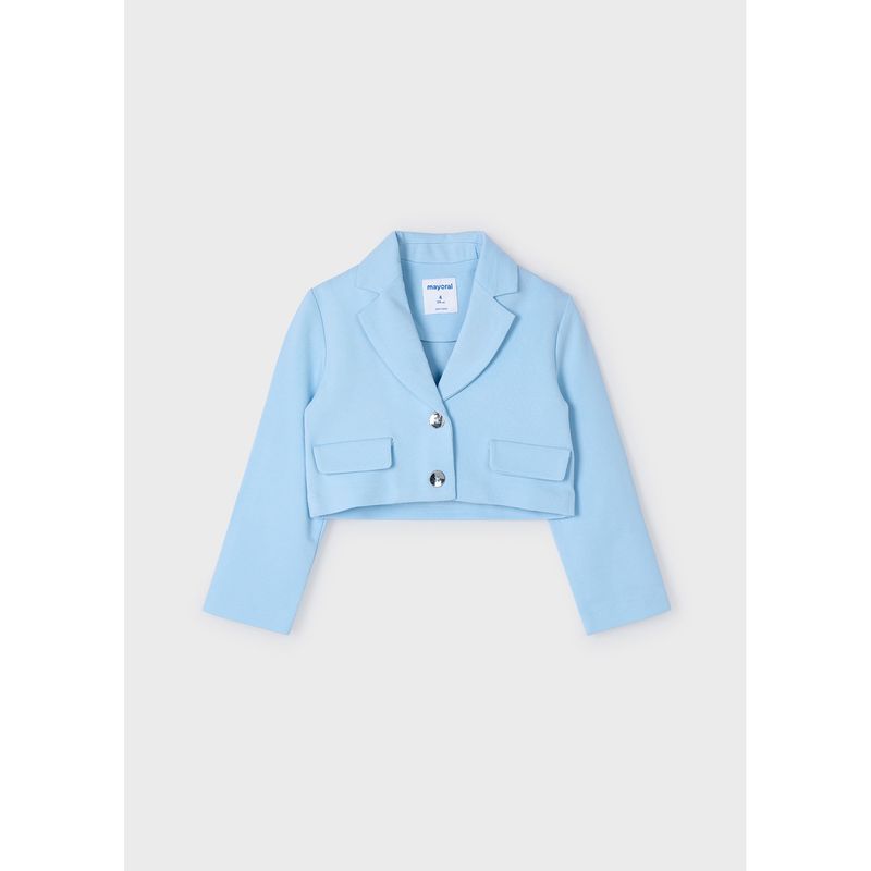 LIGHT BLUE JACKET 2BUTTONS IMITATION POCKETS / 3405-071