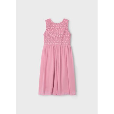 ROSE CHIFFON JUMPSUIT LACE BODICE SHORT / 3870-052
