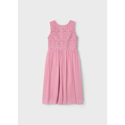 ROSE CHIFFON JUMPSUIT LACE BODICE SHORT / 3870-052