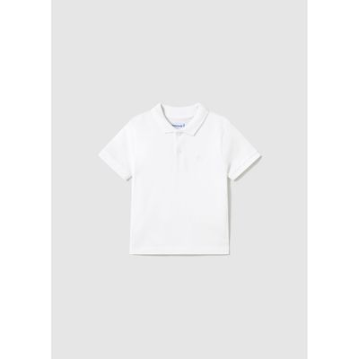 WHITE POLO TOP SHORT SLEEVE BASIC / 102-020