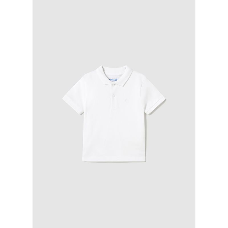 WHITE POLO TOP SHORT SLEEVE BASIC / 102-020