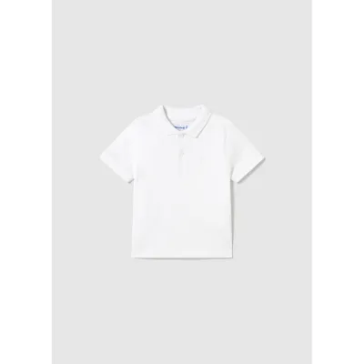 WHITE POLO TOP SHORT SLEEVE BASIC / 102-020