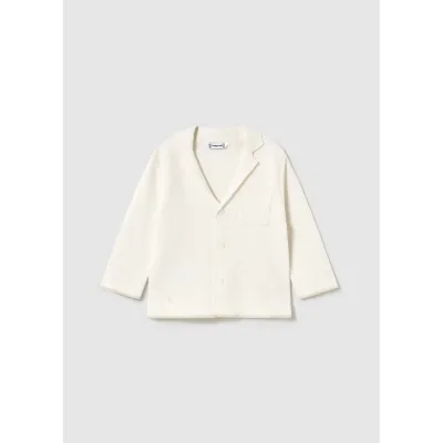 CREAM KNIT CARDIGAN WITH COLLAR & POCKET / 1469-065