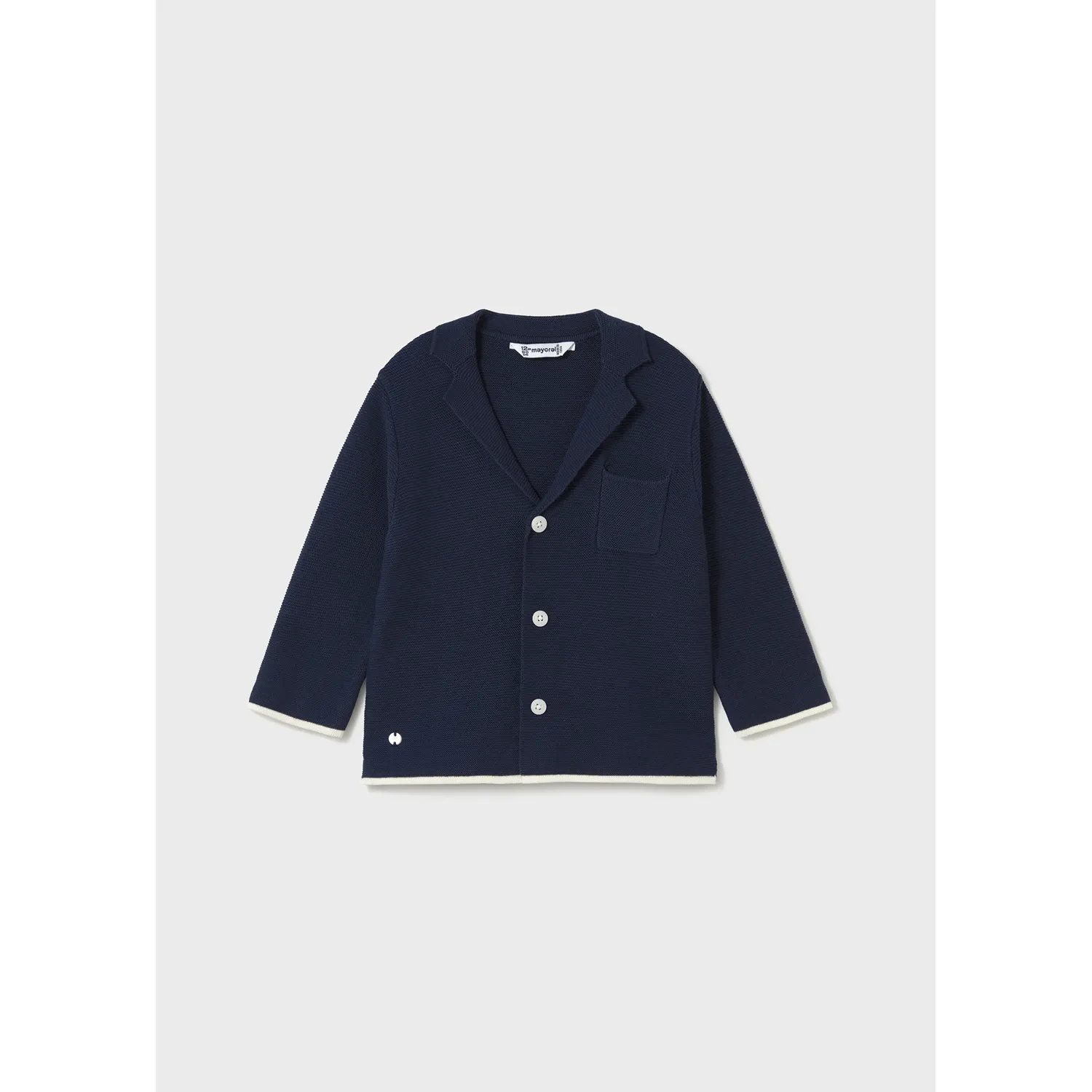 NAVY KNIT JACKET CARDIGAN COLLAR & POCKET / 1469-066 NAVY KNIT JACKET CARDIGAN COLLAR & POCKET / 1469-066
