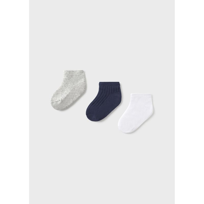 WHITE NAVY GREY SHOE SOCK SET SHORT / 10869-044