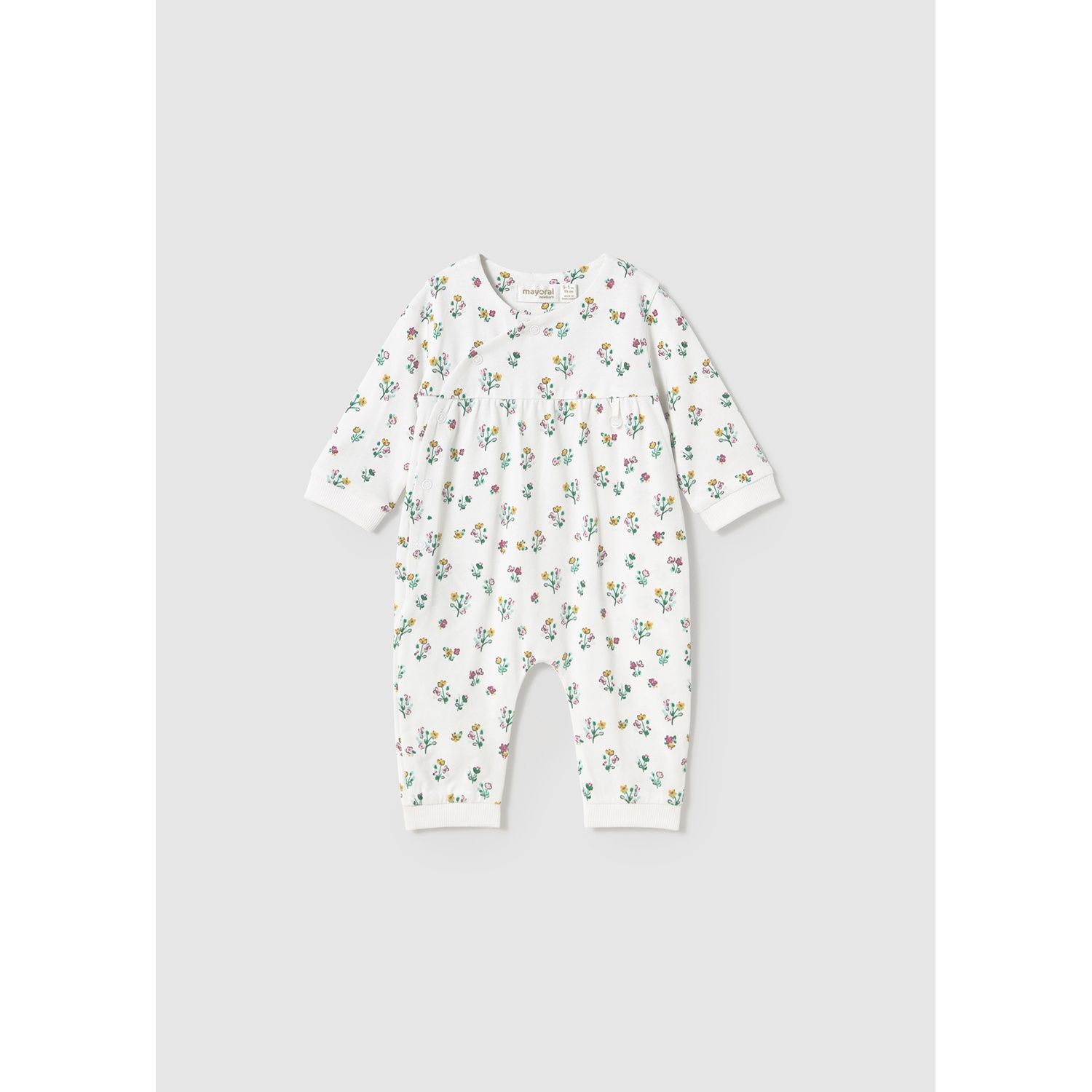 CREAM SLEEPER GREEN FLOWER PRINT SIDE CLOSURE / 1753-062